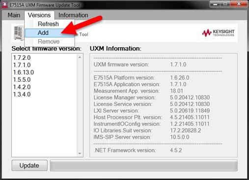 Add Versions There are three different options for adding UXM versions to the application repository.