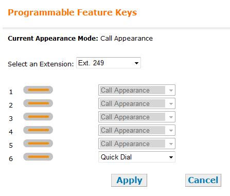 In the navigation menu at left, click Extension Settings, then Feature Keys. 2. Select the desired Extension from the Select an Extension list.