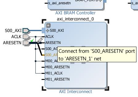 Figure 17: Connect S00_ARESETN to the ARESETN port 15.