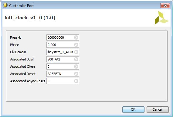 Figure 38: Customize Port Associated Reset 3. 4. 5. 6. 7. Set or Change the Associated Reset field to ARESETN. Click OK. Select Tools > Validate Design to rerun the validation.