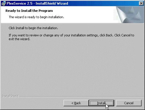 3.2.2 Ready To Install Click on the Install button in the Ready to Install the Program window to begin the