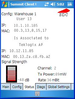 Appendix A: Summit Client Utility (SCU) Status Tab TX Diversity Defines how to handle antenna diversity when transmitting data to AP. -Main only: Use main antenna only.