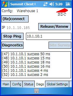 Appendix A: Summit Client Utility (SCU) Diags Tab A.6 Diags Tab Ping Address Ping Results Use the Diags tab as a troubleshooting tool.