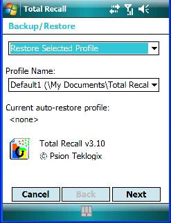 Restoring A Profile 5.29.2 Restoring A Profile To manually restore a profile: Choose Restore Selected Profile from the dropdown menu, and choose the Profile Name you want to restore.