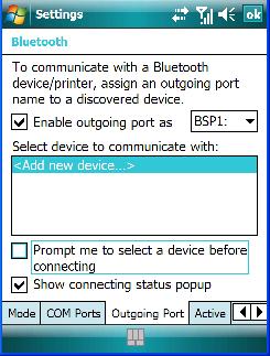Outgoing Port New Incoming Port The Bluetooth COM Ports dialog box allows you to assign a COM port number.
