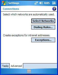 Proxy Server Setup Tap on the Advanced tab. Tap on Select Networks. In the appropriate lists, choose My ISP or My Work Network. 5.34.