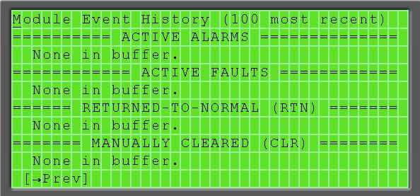 Alarm Screen This screen can be accessed by pressing the following: Overrides Screen This screen can be accessed by pressing the following: + The Alarm screen allows the user to up to 100 events