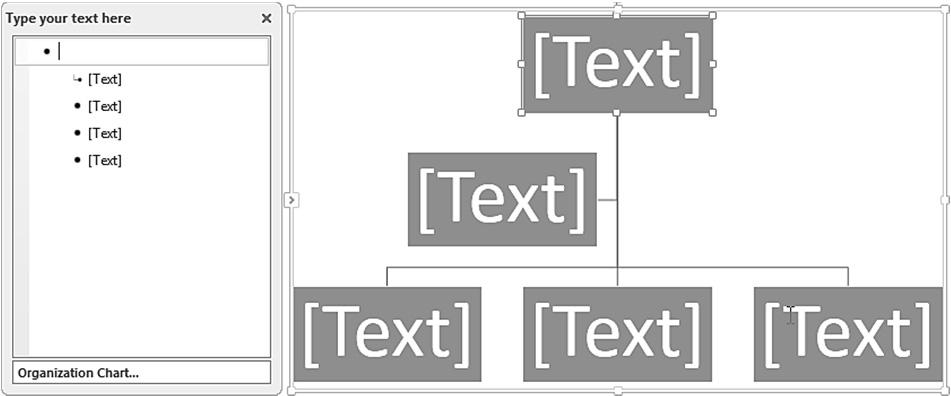 Lesson 2 Working with Illustrations The Format tab displays options to modify how the text or shapes will appear in the SmartArt object.