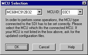 MCU Selection To specify the MCU, choose SDI Set MCU... This open the MCU Selection dialog box. This dialog box contains drop-list combo controls for the name and MCU-ID of the currently selected MCU.