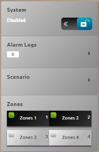 Burglar-alarm You can control and manage the burglar-alarm system status. Press Systems in the home page and then press Burglar alarm. 4. Switch the burglar-alarm system ON/OFF.