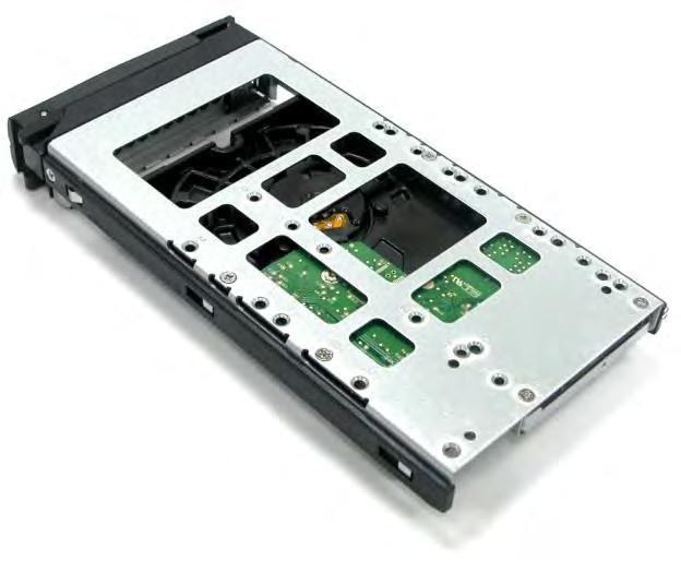 11. Turn the disk tray upside down. Align the four screw holes of the SATA disk drive in the four Hole B of the disk tray.