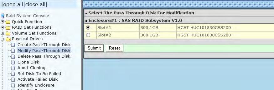 5.4.2 Modify a Pass-Through Disk Use this option to modify the attribute of a Pass-Through Disk.