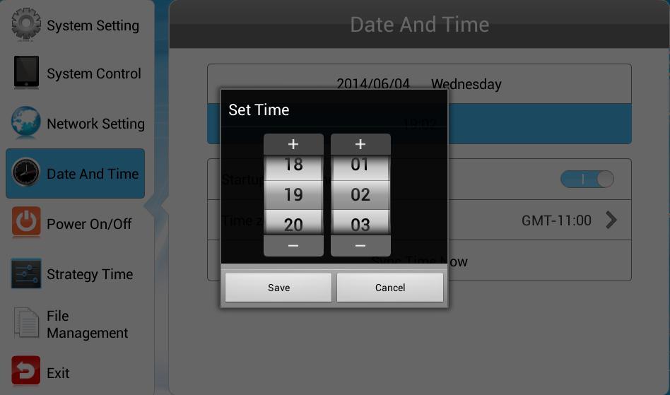 Press +/- to adjust the time. Once satisfied, press Save to apply the changes.