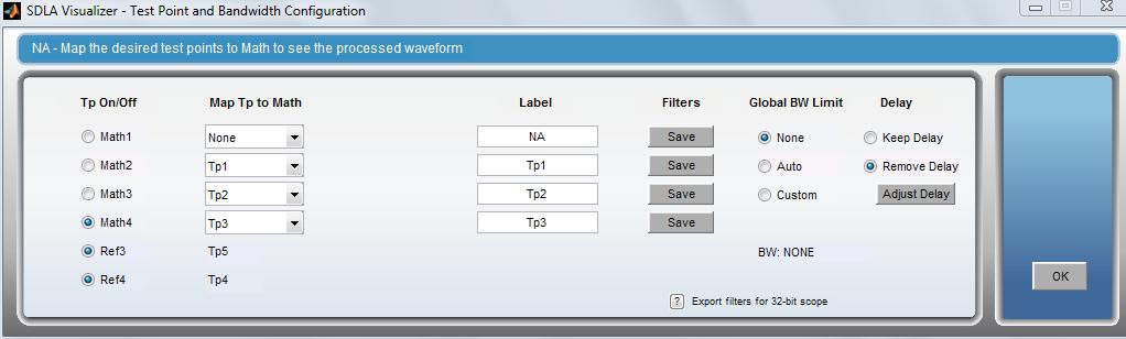 1 specification requires evaluation up to seven combinations of CTLE + DFE and find optimum setting under which to make TX measurements TekExpress does 7 presets settings in SDLA automatically.
