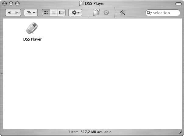 Running DSS Player Running DSS Player Macintosh Start your Macintosh. Double-click the [DSS Player for Mac] (OS 9.x)/[DSS Player] (OS X) folder. The DSS Player (for Mac) folder opens.