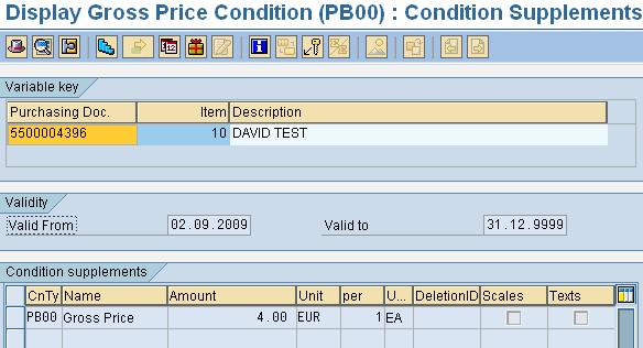 7.3 Condition Data: Item 00010: Only first condition of PB00 added to line item condition. Second condition for ZHC3 is not added.