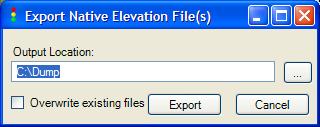Figure 4-5 Export Directory Browse dialog Note that the export function will not overwrite existing files of