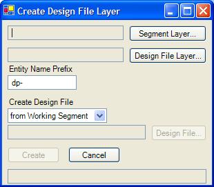 This dialog is used to create both a new DEM Product layer for hosting the DGN File entities and the entities themselves.