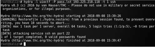 Attacking ssh service brute force Attacking ssh service using exploits Without the valid password: With the valid password: Command execution ssh