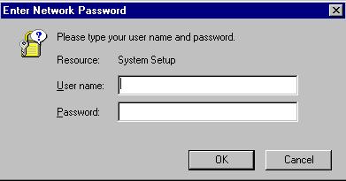 To enter the modem configuration interface, type admin in the User name box.