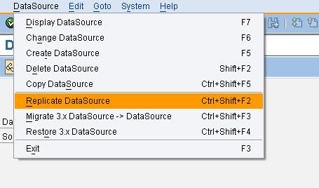Select the DataSource->replicate DataSource The