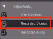 LOCATION OF LIVE CAMERA RECORDING When the recording is fully