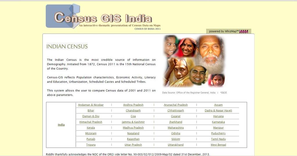 User s Guide Census GIS India Developed For: