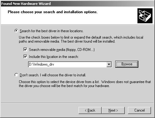 Instruction Manual Wait for Windows to locate the