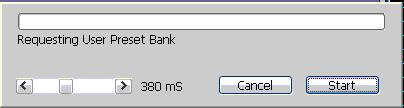 USER BANK DATA Receiving User Bank Data To receive all user data from Adrenalinn, select "Receive User Data" form Midi menu or use Ctrl+R. and press start.
