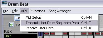 If you use copy function from window's Edit menu, the edited Drum Beat will be copied.