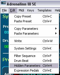 HIDDEN PARAMETERS There are several parameters that are not easily accessible to the user.