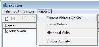 3.14 Reporting Facilities EXvisitors has a very powerful reporting tool that allows reports to be either viewed, printed or exported to numerous file formats.