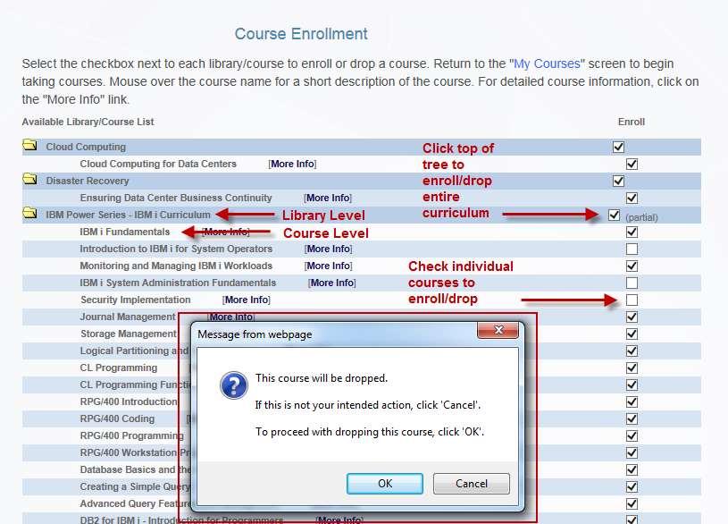 Course Enrollment Page Before you can begin taking online courses, you must enroll for the courses you wish to take.