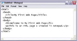 Creating a Web Page on a PC To create your first web page on a PC, start up