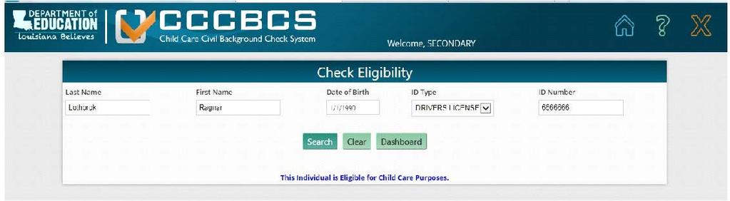 Checking Eligibility of Contractors/Potential employees To check eligibility of a contractor or a potential employee, login to your provider dashboard. Select the Check Eligibility tab.