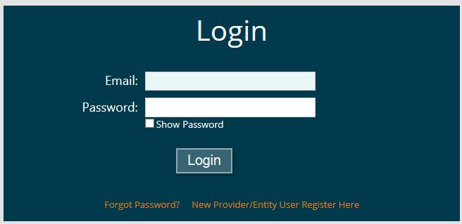 Provider/Entity Registration Step 1: New Provider/Entity Registration Upon selecting the New Provider/Entity User option, you will be navigated to the User Information screen.