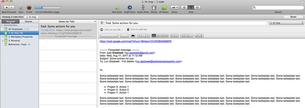Step 4: Archiving the email in Gmail I archive the original email in Gmail so that itʼs no longer visible in the Inbox.