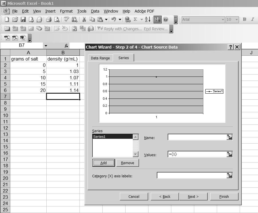 9. Now click Add to add your data series. On the bottom of the window is Category (X) Axis Labels.