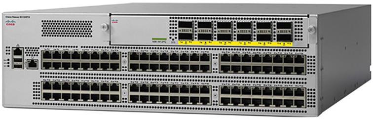 Cisco Nexus 93128TX Switch The 40-Gbps ports for the Cisco Nexus 9396PX, 9396TX, and 93128TX are provided on an uplink module that can be serviced and replaced by the user.