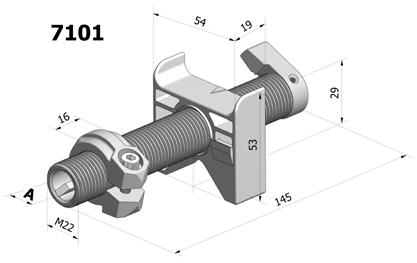 STOP Screw structure in Nylon reinforced with fibre glass, with anti-rotation external knurling.