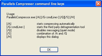2BHow to Run Parallels Compressor 27 Compressor Command-Line Keys Compressor installed in the guest operating system can be run from the command line.