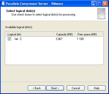 30 Parallels Compressor User Guide Use check boxes to select a disk or