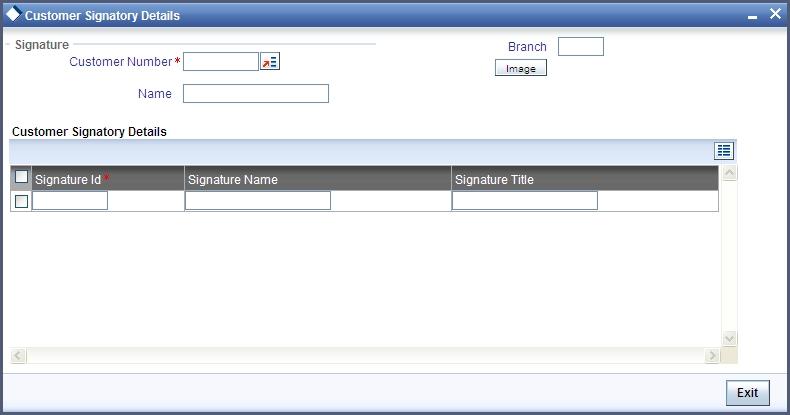 In the Signature Verification screen, you can click on the option list next to Account number.