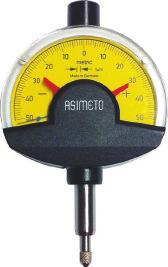 Easy zeroing of the dial to the gauge master Safety cap prevents unintentional movement Stem and spindle made of stainless steel and provide measurement sensitivity Tolerance markers are provided for