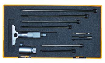 MICROMETERS FULLY CALIBRATED Depth Micrometers Flat end Measuring rods must be kept as a set and are not interchangeable with other depth micrometer sets Ratchet
