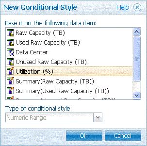 c. Data Item Utilization (%) will be selected automatically and the Type
