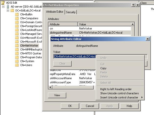 Post Update Tasks Figure 71 Copying the group DN 5. Click Cancel, and then close ADSI Editor. 6. Paste the dn value for the group into the External roles attribute.