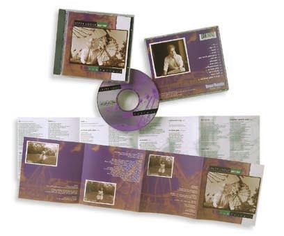 CD comes in a jewel box with a four page folder, printed full color front and back, and black and white on the inside. The two inside panels provide room for liner notes and additional credits.