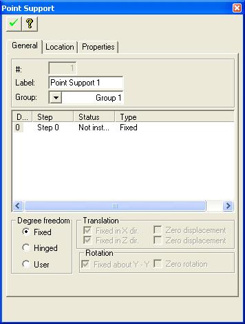 21. Click on Create a Point Support on the Model toolbar and enter the point position of support by clicking on the end points of each column.