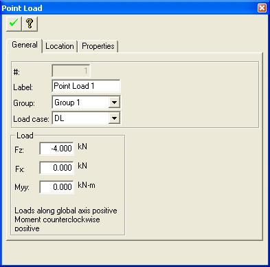 FIGURE 2.2-3 27. Click on Add Selfweight on the Load toolbar. Put the value Gz = -1.00 (Fig. 2.2-4). Press OK. FIGURE 2.2-4 28. Go to the Travel Path option under Moving Load menu.